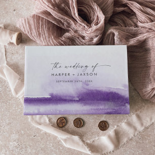 Modern Watercolor   Purple Wedding Guest Book