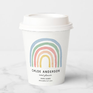 Modern watercolor rainbow cute colorful paper cups