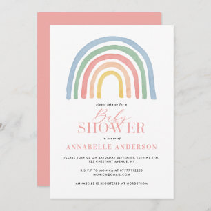 Modern watercolor rainbow stylish baby shower