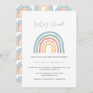 Modern watercolor rainbow stylish baby shower