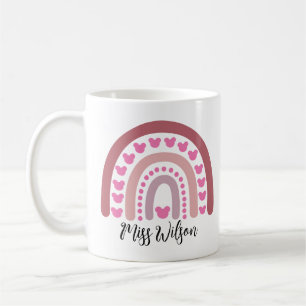 Modern watercolor rainbow teacher  coffee mug