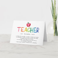 Modern Watercolor Rainbow Teacher Thank You  