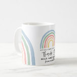 Modern watercolor rainbow teacher thank you gift coffee mug<br><div class="desc">Modern watercolor rainbow teacher thank you gift. You're my hero teacher. Not all heroes wear capes. Beatiful thoughtful gift.</div>