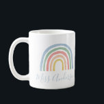 Modern watercolor rainbow teacher thank you gift coffee mug<br><div class="desc">Modern watercolor rainbow teacher thank you gift. Elegant pastel rainbow personalised name gift.</div>