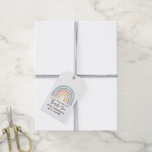 Modern watercolor rainbow teacher thank you gift gift tags