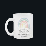 Modern watercolor rainbow teacher thank you gift m frosted glass coffee mug<br><div class="desc">Modern watercolor rainbow teacher thank you gift. You're my hero teacher. Not all heroes wear capes. Beatiful thoughtful gift.</div>