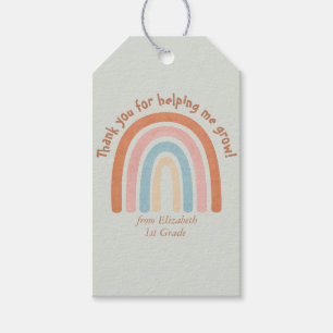 Modern Watercolor Rainbow Teacher Thank You Gift Tags