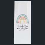 Modern watercolor rainbow teacher thank you gift  wine gift bag<br><div class="desc">Modern watercolor rainbow teacher thank you gift. You're my hero teacher. Not all heroes wear capes. Beatiful thoughtful gift.</div>