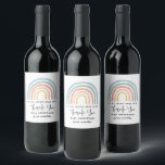 Modern watercolor rainbow teacher thank you gift  wine label<br><div class="desc">Modern watercolor rainbow teacher thank you gift. You're my hero teacher. Not all heroes wear capes. Beatiful thoughtful gift.</div>
