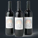 Modern watercolor rainbow teacher thank you gift  wine label<br><div class="desc">Modern watercolor rainbow teacher thank you gift. You're my hero teacher. Not all heroes wear capes. Beatiful thoughtful gift.</div>
