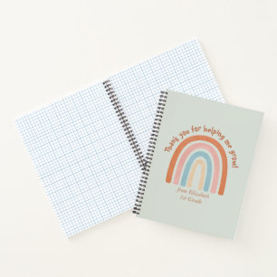 Modern Watercolor Rainbow Teacher Thank You Notebook