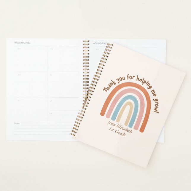 Modern Watercolor Rainbow Teacher Thank You Planner (Display)