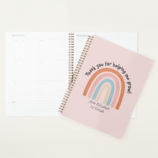 Modern Watercolor Rainbow Teacher Thank You Planner (Display)