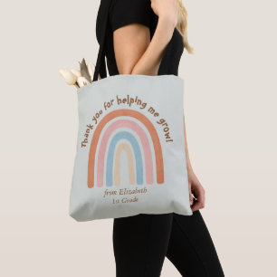 Modern Watercolor Rainbow Teacher Thank you -  Tote Bag