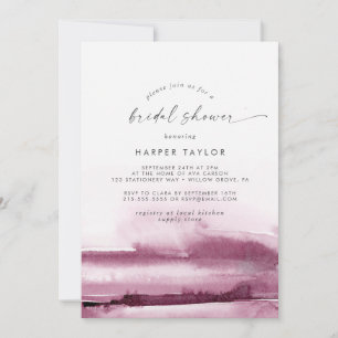 Modern Watercolor   Red Bridal Shower Invitation