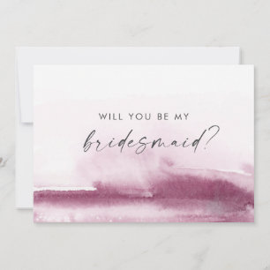 Modern Watercolor   Red Bridesmaid Proposal Card