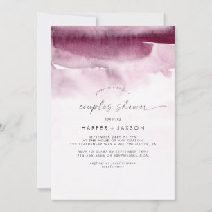 Modern Watercolor   Red Couples Shower Invitation