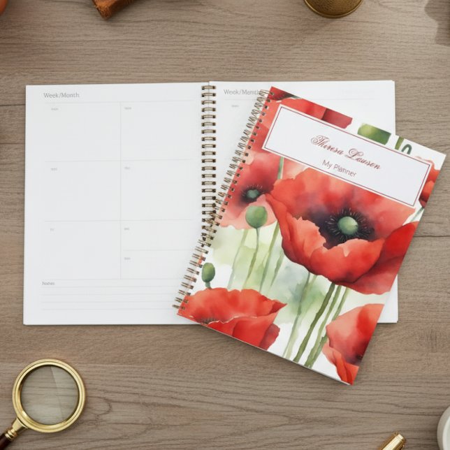 Modern Watercolor Red Poppies Planner (Creator Uploaded)