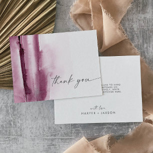 Modern Watercolor Red Thank You Card