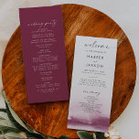 Modern Watercolor | Red Wedding Program<br><div class="desc">This modern watercolor red wedding program is perfect for a stylish contemporary wedding. The minimalist, classic and elegant design collection features simple water colour paint brush strokes in pretty jewel tones. Include the name of the bride and groom, the wedding date and location, thank you message, order of service, bridal...</div>