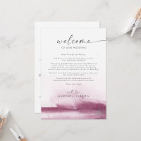 Modern Watercolor Red Welcome Letter & Itinerary