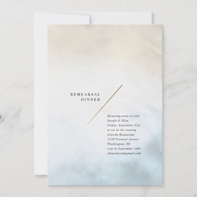 Modern Watercolor Rehearsal Dinner Invitation (Front)