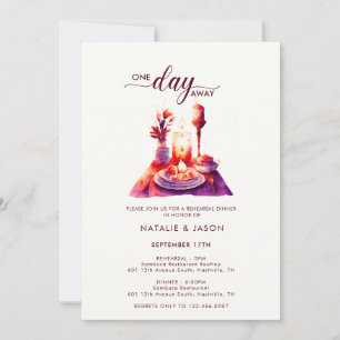 Modern Watercolor Rehearsal Dinner Table Invitation