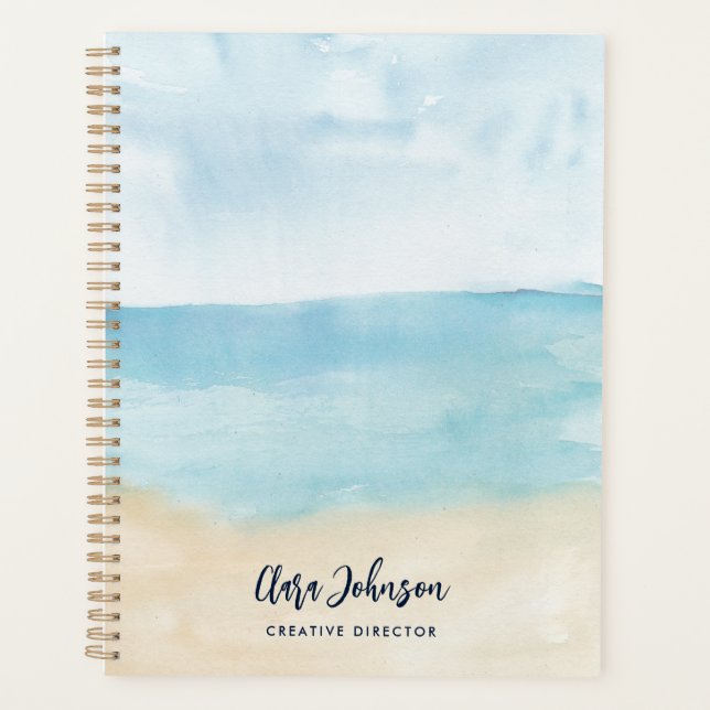 Modern Watercolor Script Custom 2025 Planner (Front)