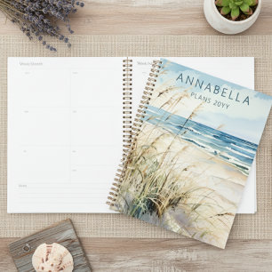Modern Watercolor Seaside Beach Coastal Personal Planner