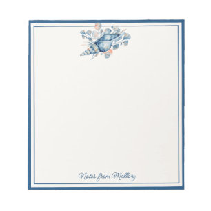 Modern Watercolor Seaside Shell Nautical Notepad