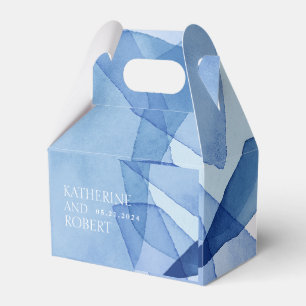 Modern Watercolor Shapes Wedding Monogram Favour Box