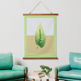 Modern Watercolor Single Leaf   Hanging Tapestry
