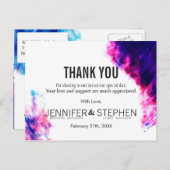Modern Watercolor Smudges Thank You Postcards (Front/Back)