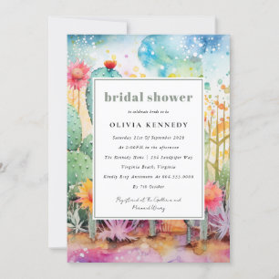 Modern Watercolor Southwest Desert Bridal Shower  Invitation