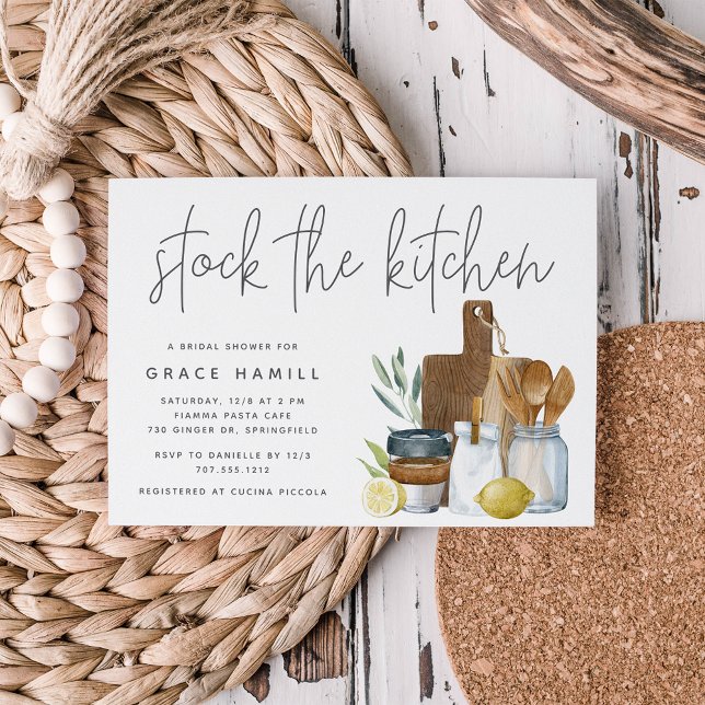 Modern Watercolor Stock The Kitchen Bridal Shower  Invitation (Creator Uploaded)