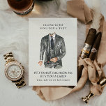Modern Watercolor Suit Groomsman Proposal Request  Invitation<br><div class="desc">"She made me get you a card". Ask your best guys to stand by your side with these unique "will you be my groomsman/best man" cards. Featuring a classy modern suit illustration and typewriter style font. Flip the card over to reveal funny job description list which can be customised to...</div>