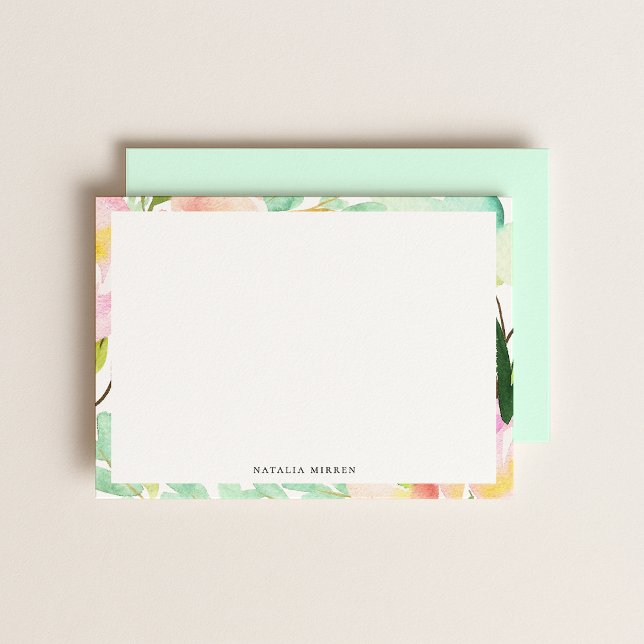 Modern Watercolor Summer Floral Frame Card (Creator Uploaded)
