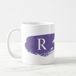 Modern Watercolor Swash Monogram  Coffee Mug