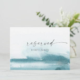 Modern Watercolor   Teal Reserved Sign