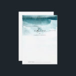 Modern Watercolor | Teal Wedding Advice Card<br><div class="desc">This modern watercolor teal wedding advice card is perfect for a stylish contemporary wedding and can be used for any event. The minimalist, classic and elegant design collection features simple water colour paint brush strokes in pretty jewel tones. These advice cards can be used as a guestbook alternative for a...</div>
