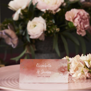 Modern Watercolor Terracotta Wedding Place Card