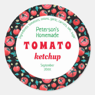 Modern watercolor tomato ketchup food label