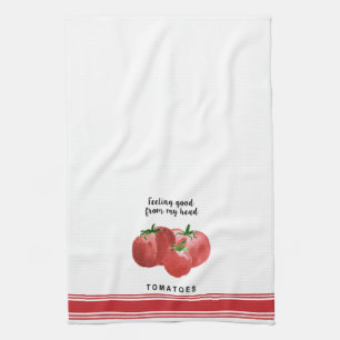 Modern watercolor tomato pun kitchen towel