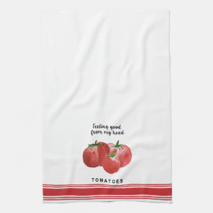 Modern watercolor tomato pun kitchen towel
