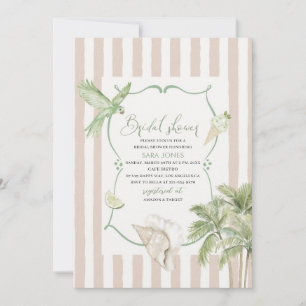 Modern Watercolor Tropical Beach Palm Serenity San Invitation