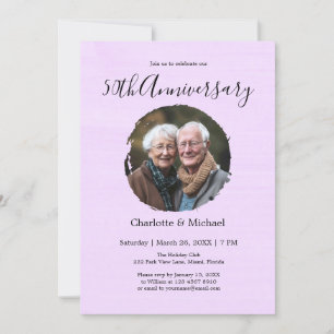 Modern Watercolor Wedding Anniversary PR Photo  Invitation