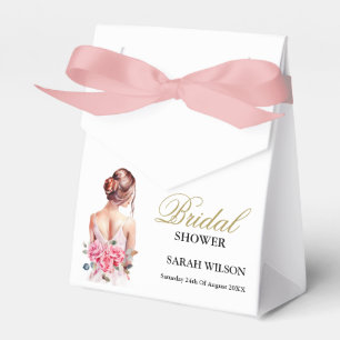 Modern Watercolor Wedding Gown Bridal Shower Favour Box