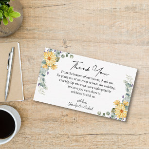 modern watercolor wildflowers thank you wedding card