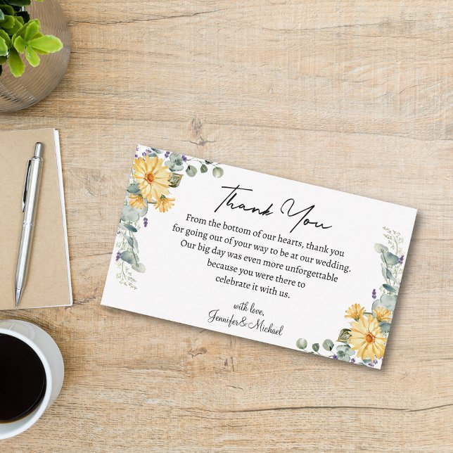 modern watercolor wildflowers thank you wedding  card (Creator Uploaded)