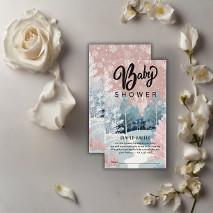 Modern Watercolor Winter Wonderland Baby Shower Enclosure Card